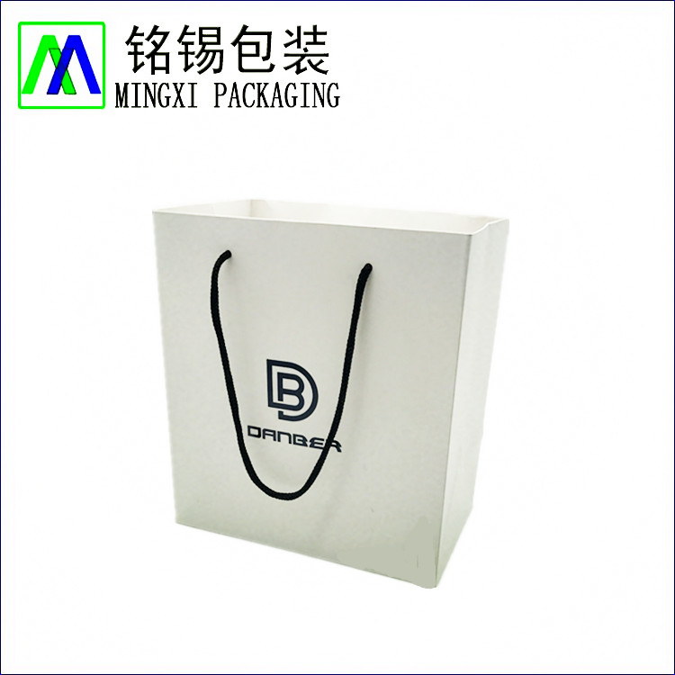 White Shooping Bag With Black Foil Stamp Logo