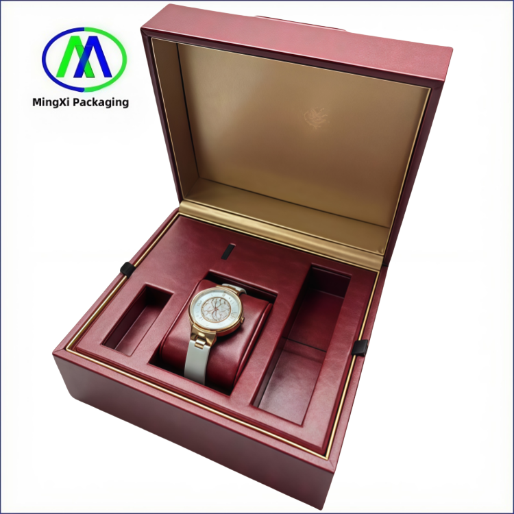Custom PU Leather Watch Box Luxury Gift Boxes for Men's Watch Packaging